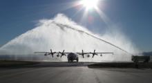 Lowell Genzlinger bringing the C-130 into Jeffco